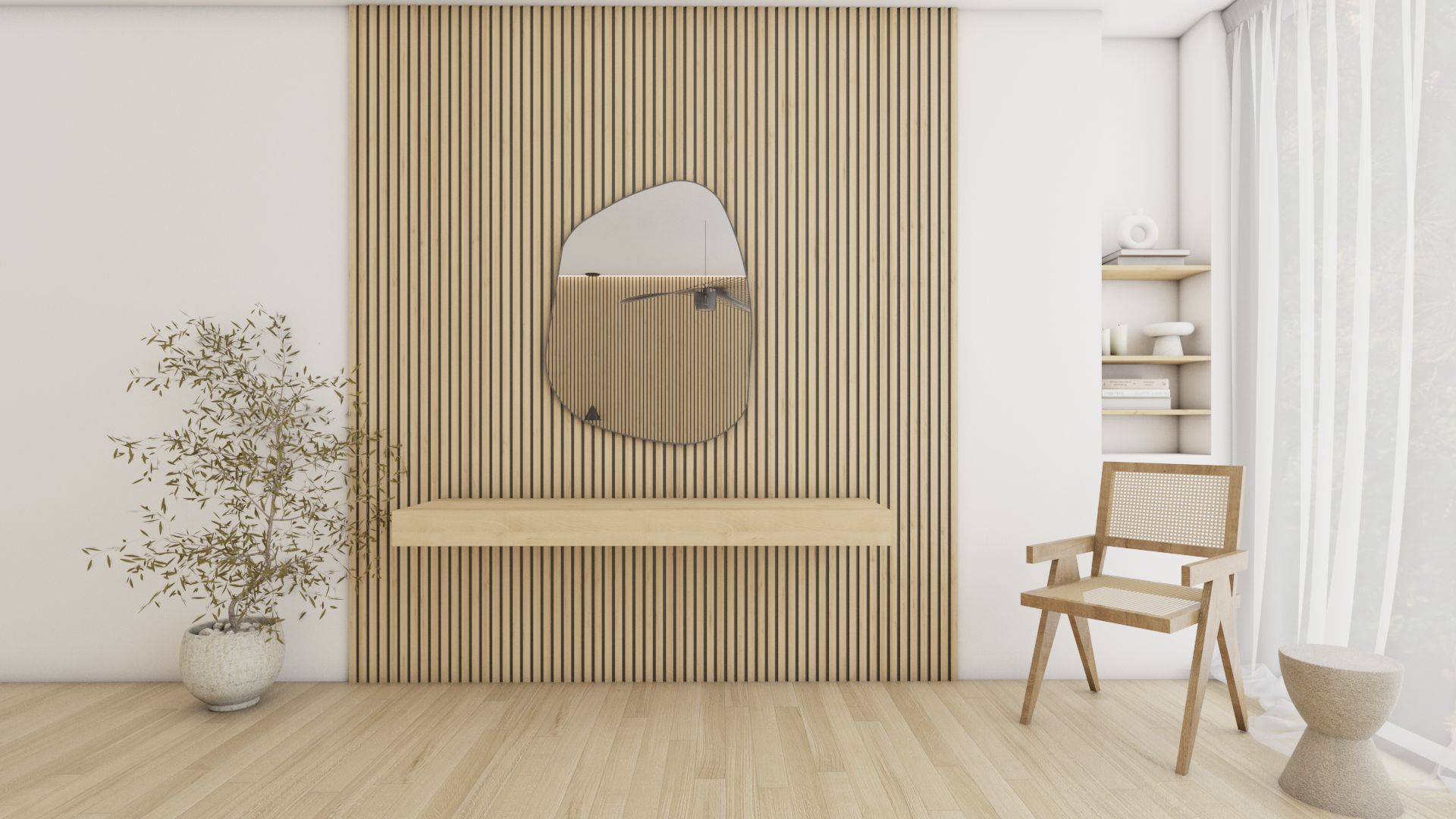 Nord Slat Panels in a Bedroom, Kitchen, or Living Room